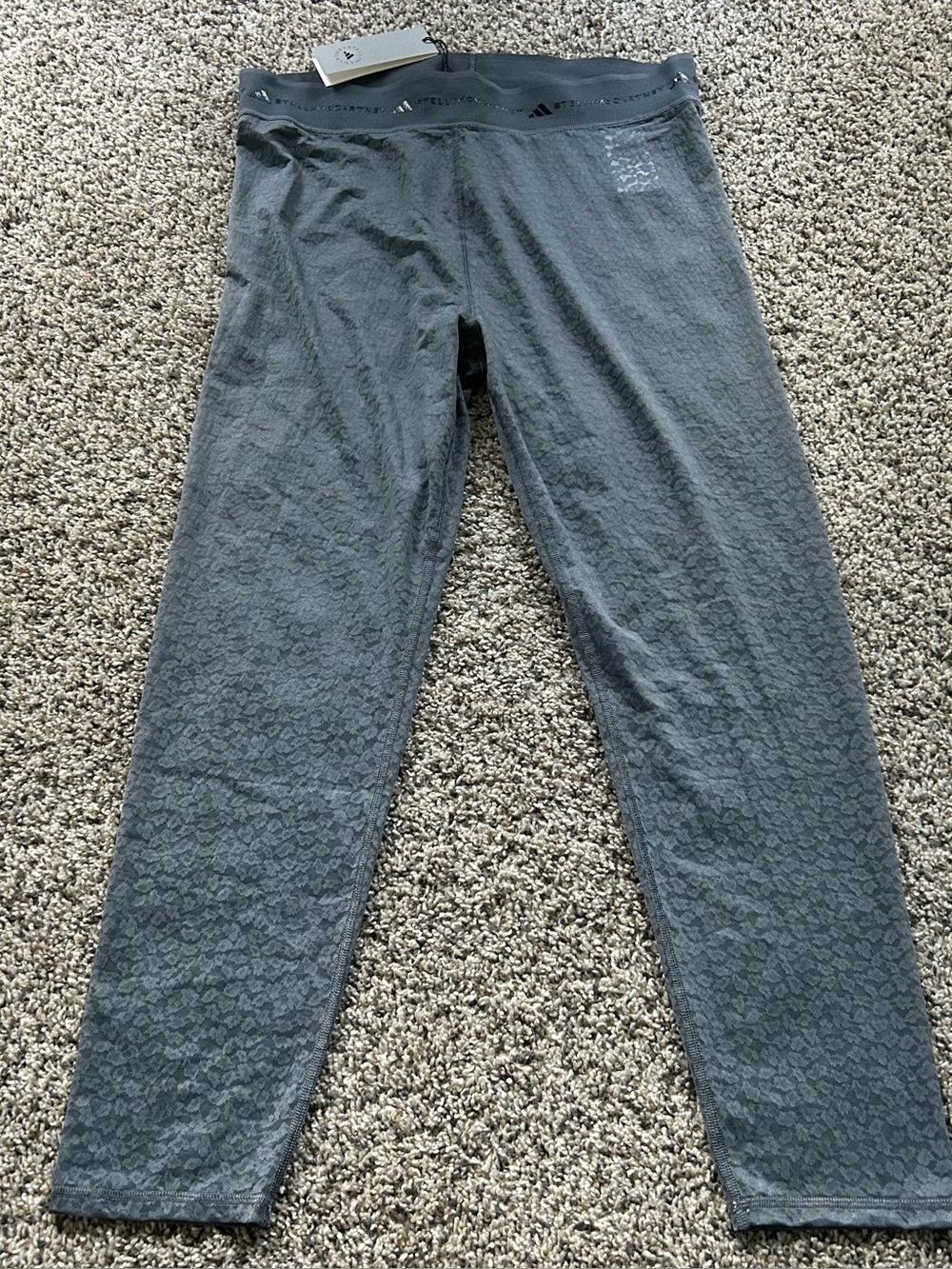 Adidas X Stella McCartney Women’s 7/8 Lace Leggings Onix Gray Size XL KC1818
